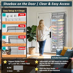 Kotkn 24-Pair Over Door Shoe Organizer for Family & Kids, Double Sided | Hanging Storage for Sneakers, Boots, Toys & Room Organization-Graphite Gray - Image 5