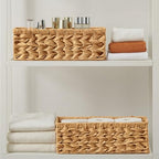Vagusicc Wicker Storage Basket, Wicker Baskets with Handles, Toilet Paper Basket for Toilet Tank Top, Small Wicke Baskets for Organizing Shelves, 2-Pack - Image 4
