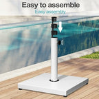 Outdoor Umbrella Base, 43lbs Heavy Duty White Umbrella Stand - Image 5