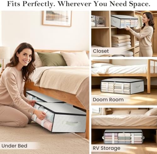 StorageRight Under Bed Storage Bags, 10 Pack, 40L, White - Image 6