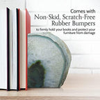 Nature's Decorations Agate Bookends - A+ Quality Green Geode with Non-Skid Rubber Bumpers for Shelves, Office, Home Decor, Heavy Duty Cute Stone (3-4 LB) - Image 6