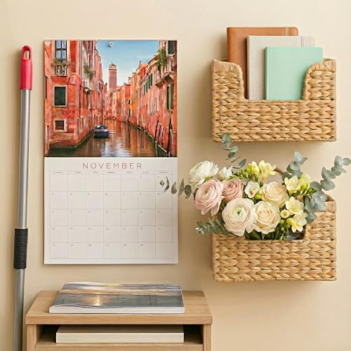 Magazine Holder Wall Basket Water Hyacinth Woven Mail Organizer, Wicker Wall Hanging Baskets for Magazines, Letters & Storage Decorative Mail Holder, Magazine Rack, Hanging Basket 11.8x4.3x7.9 Inch - Image 3