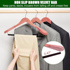 Amber Home 10 Pack Cedar Wood Suit Coat Hangers with Extra Wide Shoulder - Image 4