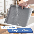 Jin&Bao Under Sink Mat 31" x 19" Waterproof Silicone Cabinet Kitchen Liner - Image 4