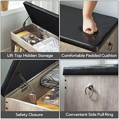 HOOBRO Shoe Storage Bench with Cushion, 32.3" Entryway Bench - Image 5