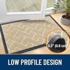 OLANLY Front Door Mat Outside 35x23, All-Season Absorbent Rubber Doormat - Image 4