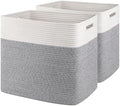 OIAHOMY 2 PACK Tall Storage baskets 55L Blanket Basket Living Room Grey by MasterofSpaceOptimization