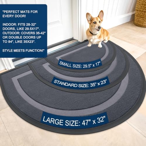 OLANLY Half Circle Front Door Mat Outside 71x23 All-Season Rubber Doormat - Image 2