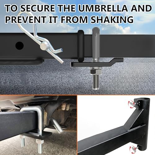 KAXIWEI Hitch Mount Umbrella Holder for 1.5-1.9" Poles - Fits 2"×2" Hitch Receiver, Heavy-Duty Outdoor Umbrella Stand for Tailgating, Camping, RV, Beach & Outdoor Events - Image 4