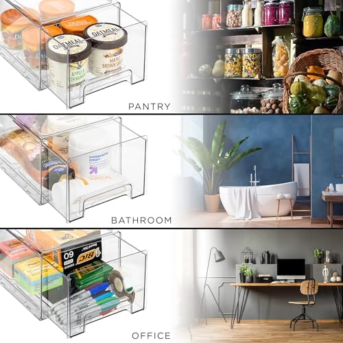 Sorbus Clear Storage Drawers for Refrigerator (Wide + Narrow Deep, 4 Pack) - Image 6