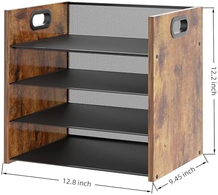 Desk Organizer, 4 Tier Desktop File Organizer and Paper Tray Organizer, Office Desk Accessories for Mail, Documents, Papers, Notebooks and Home Office Storage - Image 3