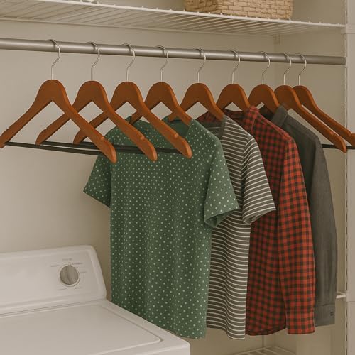 Honey-Can-Do No Slip Wooden Coat Hangers, Cherry Wood, 24-Pack - Image 5
