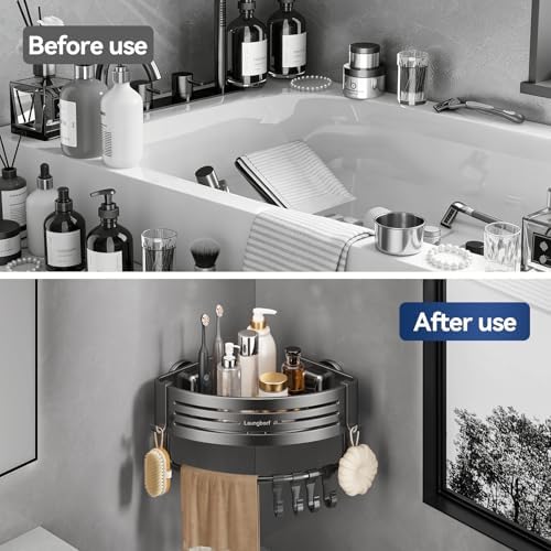 Corner Shower Caddy Suction Cup, Gray (3 Pack) - Image 6