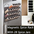 SWOMMOLY 4 Tier Magnetic Spice Rack Organizer with 28 Spice Jars - Image 2