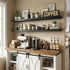 55 in Floating Shelves for Wall, 9.3in Deep Black Shelves 2 Packs - Image 2