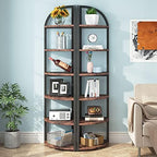 Tribesigns 6 Tier Corner Shelf, 71 inch Tall Corner Bookshelf for Small Space, Rustic Plant Stand Display Rack for Living Room, Home Office, Kitchen - Image 5