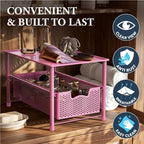 Simple Houseware Stackable Under Sink Sliding Basket Drawer, Pink - Image 5