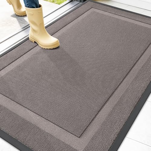 OLANLY Front Door Mat Outside 47x32, All-Season Heavy-Duty Rubber Doormat by OLANLY