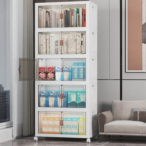 UAMFURI Stackable Storage Bins with Lid, 260QT Plastic Cabinet with Wheels by UAMFURIDirect