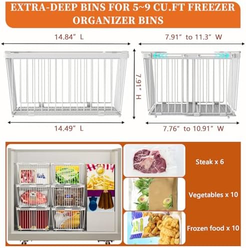 Large Freezer Organizer Bins for 5 to 9 Cu.Ft,3Pack , Leak-Proof Bottom - Image 6