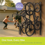 Delta Wall Ride Bike Rack Wall Mount with Tire Wall Guard Cycle – Vertical Bike Mount Holds Up to 100 lbs – Fully Adjustable Vertical Hanger Hook Design Provides Easy Bicycle Storage Access - Image 2