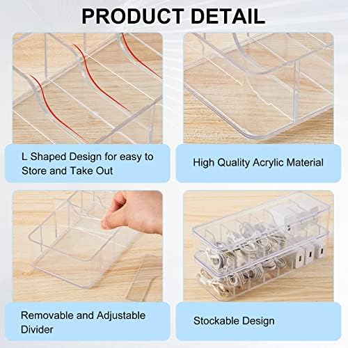 Tatuo Cord Organizer Box with Lid, Clear, 8 Pack - Image 3