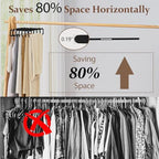 Velvet Felt Pants Hangers 30 Pack, with Cascading Hooks (Black) - Image 3