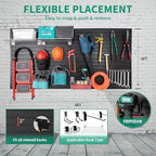 FRAYSCENT Slat Wall Paneling Garage Slat Wall Storage Systems Slatwall Panels Power Tool Organizer Wall Mount, PVC Garage Storage & Organization Products Slate Board (Black, 4ft x 8ft with 15 Hooks) - Image 4