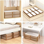 Wisuce 2 Packs Bamboo Under Bed Storage Organizer with Wheels Black Large - Image 5