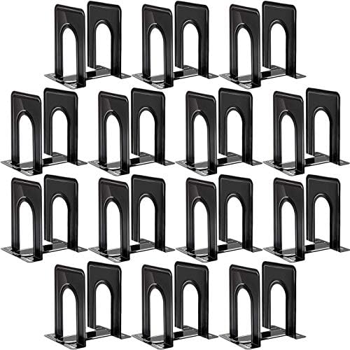 HappyHapi 14 Pairs Book Ends, Heavy Duty Bookends for Shelves, Black by Happyhapi
