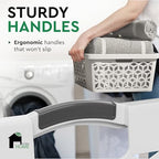 EconoHome Laundry Basket - Large 2 Bushel Laundry Basket with Handles - Stackable Plastic Hamper for Dirty Clothes - Storage Bin & Organizer for Bathroom, Bedroom - White, 70.5L Capacity – Heavy Duty - Image 5