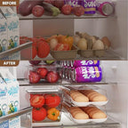 theaoo Egg Holder for Fridge, Automatic Rolling Egg Container, White, 2Pack - Image 6