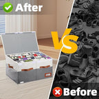 Supowin Large Shoe Organizer for Closet, Foldable Shoe Storage Bin with Lid - Image 5