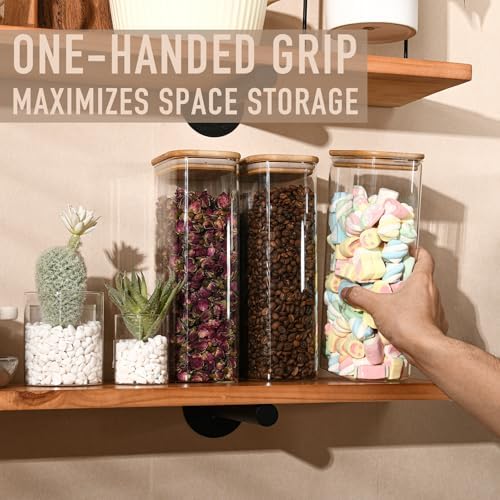 D2scrma 64oz/2Qt Rectangle Glass Storage Containers with Lids 3-Pack - Image 3