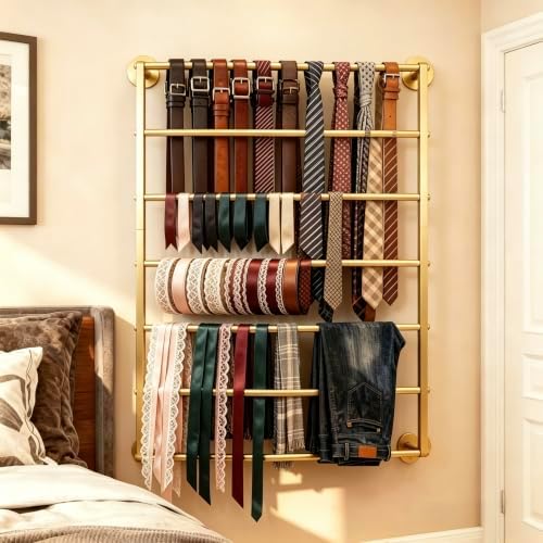7 Tier Scarf Display Rack Tie Hijab Ribbon Organizer Gift Wrap Paper Holder - Image 5