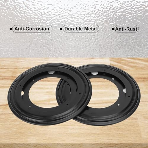 8 Pack 8 Inch Black Round Lazy Susan Turntable Bearing Plate, 5/16inch Thick Rotating Swivel Plate, Turntable Bearing Plate for Serving Food, Kitchen Cabinets & Book Case - Image 5