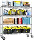 IZEUK 4-Tier Heavy Duty Metal Wire Shelving Unit, Adjustable Storage Rack Organizer for Garage, Kitchen, Office, Pantry, Warehouse (Chrome, 17.7" D x 47.2" W x 59.1" H) by IZEUK