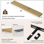 RICHFOCUS Long Floating Shelves for Wall 1Pack, Oak, 48" Lx8 D - Image 3