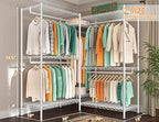 Raybee Clothes Rack, L Shaped Portable Closets for Hanging Clothes, 900LBS - Image 6