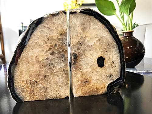Agate Geode Stone Bookends Heavy Duty Crystal Book Holders Decorative - Image 6