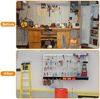 TORACK 109 PCS Pegboard Wall Organizer 48x24 in, Garage Metal Pegboard - Image 5