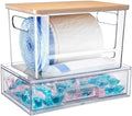 2Pcs Trash Bag Holder Under Sink Stackable Storage, Extra Large Laundry Room Organization and Storage, Laundry Pod Organization with Lid, Garbage Bag Dispenser Roll Holder for Kitchen Cabinet by YAFFWA