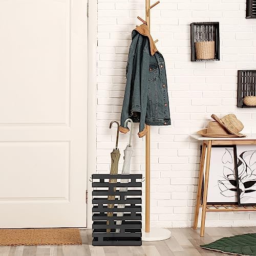 Tudomro Umbrella Stands for Entryway Large Metal Umbrella Holder 3.94 x 11.81 x 16.93 Inches with Removable Water Tray and Hooks Decor Freestanding Rectangular Hollow Rack for Home Office (Black) - Image 6