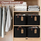 CHICVITA 4 Pack Large Fabric Storage Baskets for Shelves, 30L Black - Image 2
