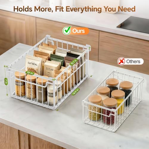Freezer Organizer Bins, 3 Pack Enlarged Baskets for 5-9 Cu.FT Deep Freezer - Image 2