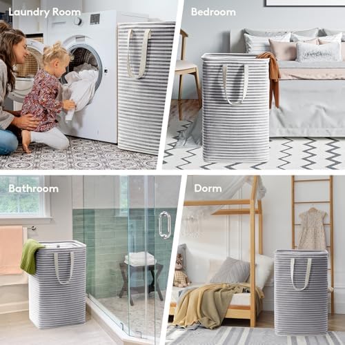 Lifewit 80L Large Laundry Baskets, Laundry Hampers Bags, 4 Pack, Black - Image 6