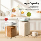 Ankou Food Storage Container Sets, 2.8 Qt + 4.2 Qt Airtight Canisters with Lids and 130ml Scoop, BPA-Free Plastic Pantry Containers for Flour, Sugar, Rice - Image 6
