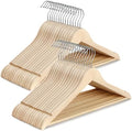 TOPIA HANGER Unfinished Natural Wooden Hangers 30 Pack- 360° Swivel Hook and Smoothly Cut Shoulder Notches-Premium Wood Clothes Hangers for Suit, Coat, Jacket, Pant, Camisole-CT10N30 by TOPIAHANGER