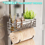 HapiRm Towel Racks for Bathroom Storage - 9 Tier Over The Door & Wall Mount Rolled Towel Storage Organizer Holder with Metal Shelf Basket for Small Bathroom, Camper, Rv - Patented - Image 3