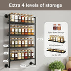 4 Tier Spice Rack Wall Mounted for Kitchen, Large Capacity Organizer - Image 2